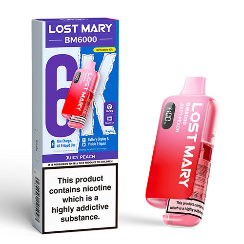 Juicy Peach - Lost Mary BM6000 Replaceable Pod Kit | CRAM Vape Juicy Peach - Lost Mary BM6000 Replaceable Pod Kit | CRAM Vape