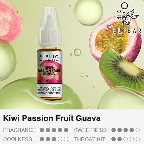 Kiwi Passion Fruit Guava - ELFLIQ Nic Salts