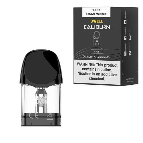 Uwell Caliburn A3 Pods Uwell Caliburn A3 / A3S Pod - Pod & Coil (4 Pack) Uwell Caliburn A3 Pods Uwell Caliburn A3 / A3S Pod - Pod & Coil (4 Pack)