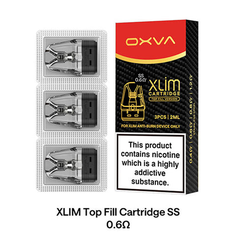 Oxva Xlim Cartridge - Top Fill Anti Burn - Pod 2ml - Pod & Coil (3 Pack)