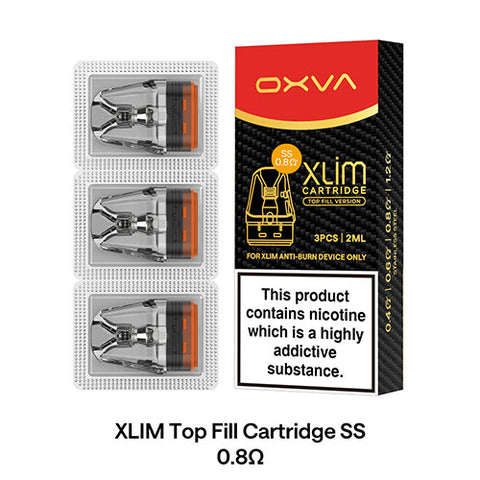 Oxva Xlim Cartridge - Top Fill Anti Burn - Pod 2ml - Pod & Coil (3 Pack)