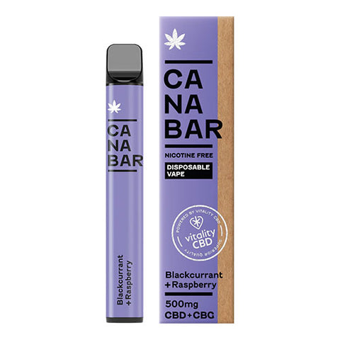 Blackcurrant & Raspberry - 500mg CBD + CBG - CANABAR Disposable