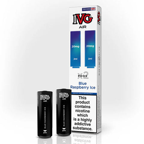 Ice Blue Raspberry Hot Box Blue Raspberry Ice - IVG Air Prefilled Pod (2 Pack) | CRAM Vape