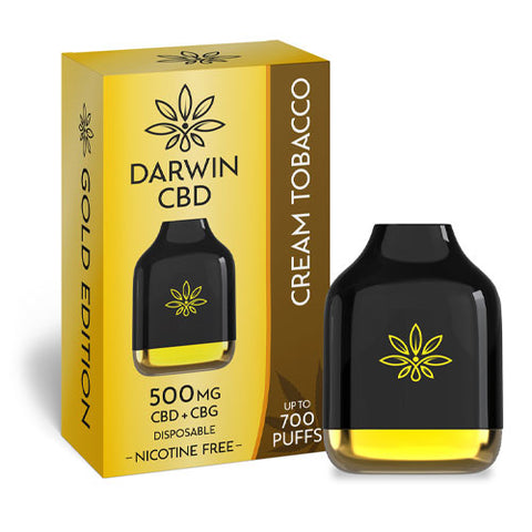Cream Tobacco - 500mg CBD + CBG - Darwin CBD Disposable