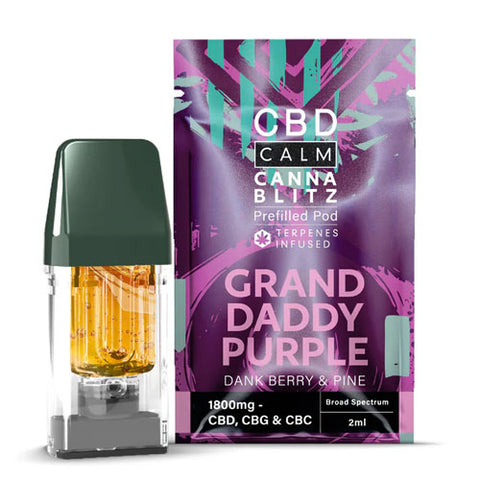 Grand Daddy Purple - 1800mg - CBD Calm - Canna Blitz Prefilled Pod