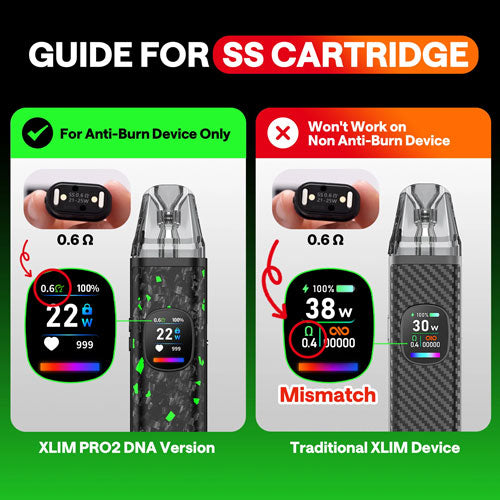 Oxva Xlim Cartridge - Top Fill Anti Burn - Pod 2ml - Pod & Coil (3 Pack)
