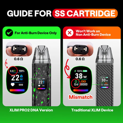 Oxva Xlim Cartridge - Top Fill Anti Burn - Pod 2ml - Pod & Coil (3 Pack)