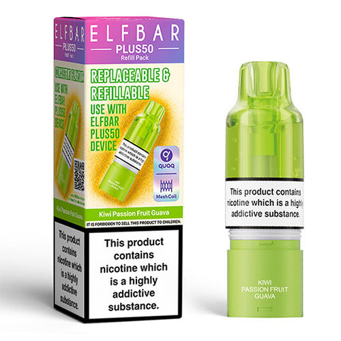 Kiwi Passion Fruit Guava - Elfbar Plus50 Refill Pack