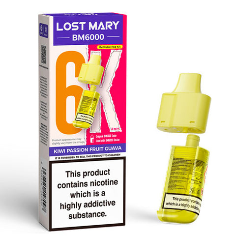 Kiwi Passion Fruit Guava - 20mg - Lost Mary BM6000 - Pod & Refill