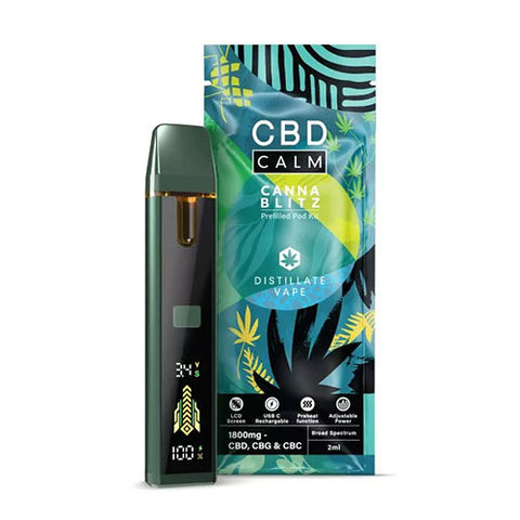 Natural - 1800mg - CBD Calm - Canna Blitz Prefilled Pod Kit | CRAM Vape Natural - 1800mg - CBD Calm - Canna Blitz Prefilled Pod Kit | CRAM Vape