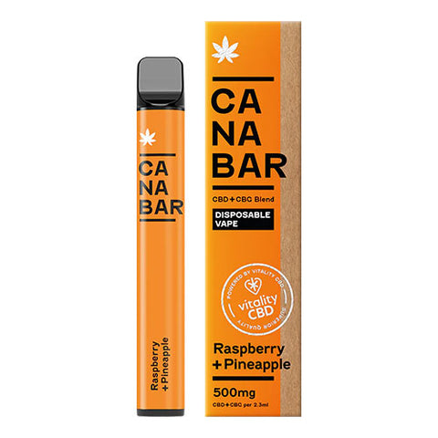Raspberry + Pineapple - 500mg CBD + CBG - CANABAR Disposable