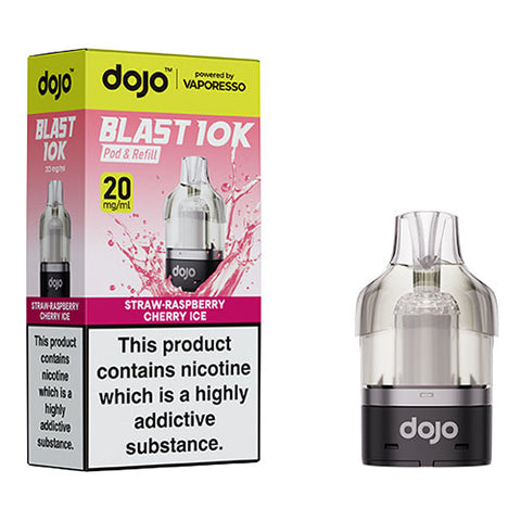 Straw Raspberry Cherry - 20mg - Dojo Blast 10k - Pod & Refill