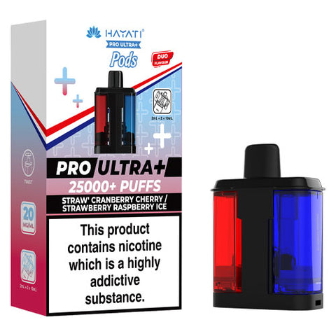 Straw Cranberry Cherry / Strawberry Raspberry Ice - Hayati Pro Ultra 25K Refill Pod