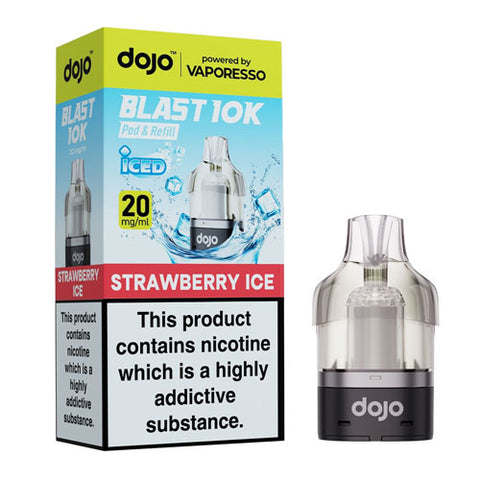 Strawberry Ice - 20mg - Dojo Blast 10k - Pod & Refill