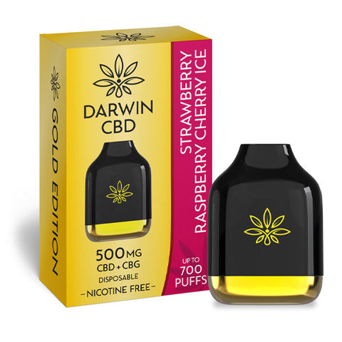 Strawberry Raspberry Cherry Ice - 500mg CBD + CBG - Darwin CBD Disposable