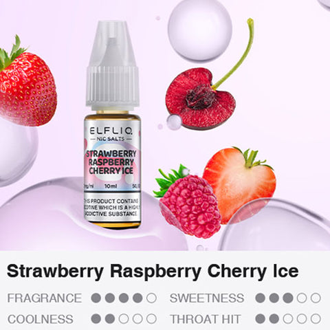 Strawberry Raspberry Cherry Ice - ELFLIQ Nic Salts