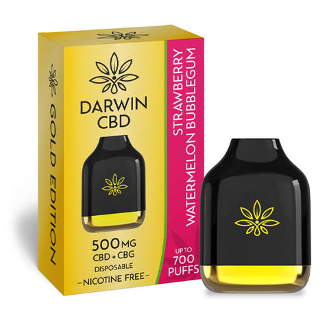 Strawberry Watermelon Bubblegum - 500mg CBD + CBG - Darwin CBD Disposable