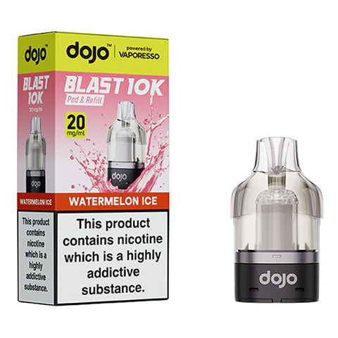 Watermelon Ice - 20mg - Dojo Blast 10k - Pod & Refill