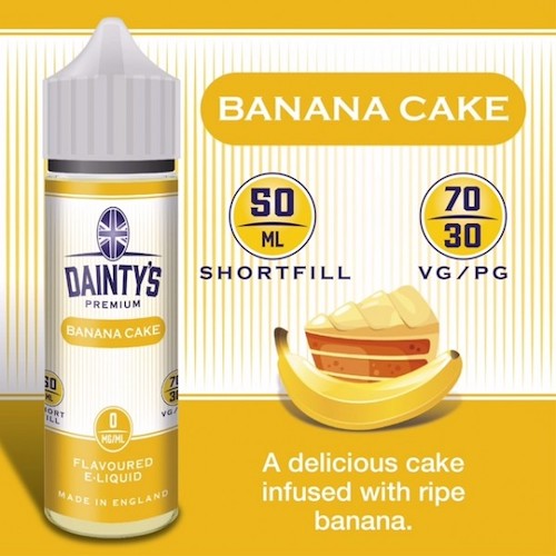 Banana Cake - Dainty's 50ml - CRAM Vape - Scunthorpe Vape Store and Doncaster Vape Store