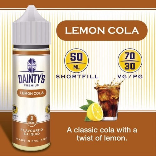 Lemon Cola - Dainty's 50ml - CRAM Vape - Scunthorpe Vape Store and Doncaster Vape Store