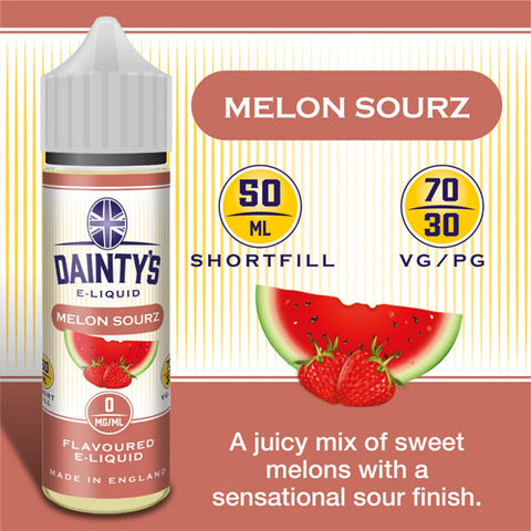 Melon Sourz - Dainty's 50ml - CRAM Vape - Scunthorpe Vape Store and Doncaster Vape Store