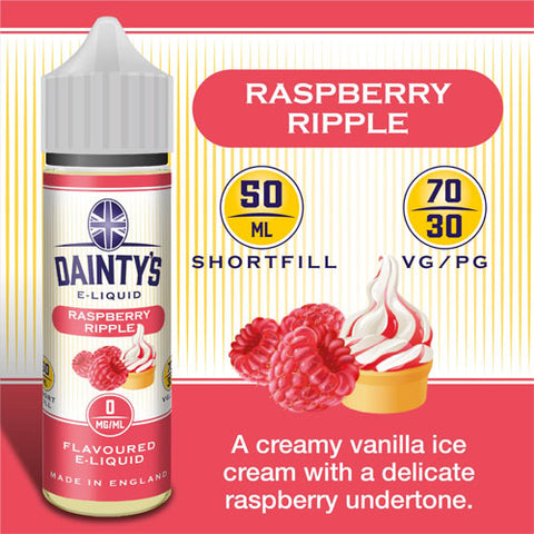 Raspberry Ripple - Dainty's 50ml - CRAM Vape - Scunthorpe Vape Store and Doncaster Vape Store