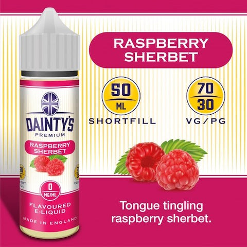 Raspberry Sherbet - Dainty's 50ml - CRAM Vape - Scunthorpe Vape Store and Doncaster Vape Store